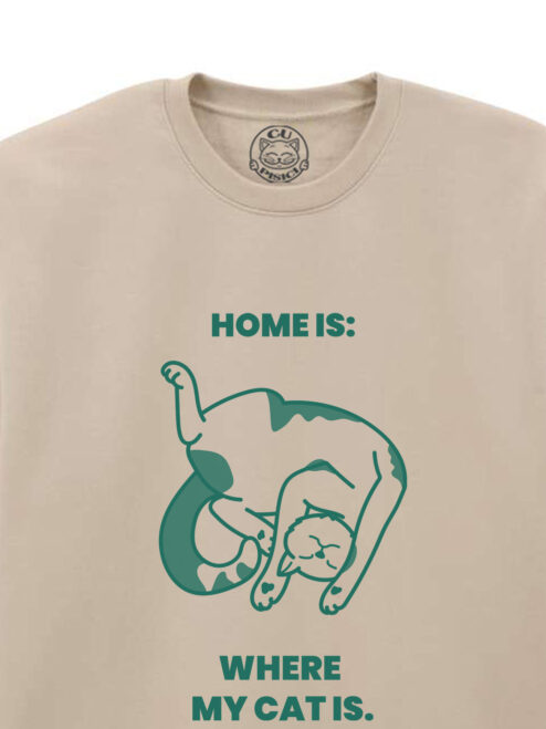 Bluza printata-Home is where My Cat is, Unisex