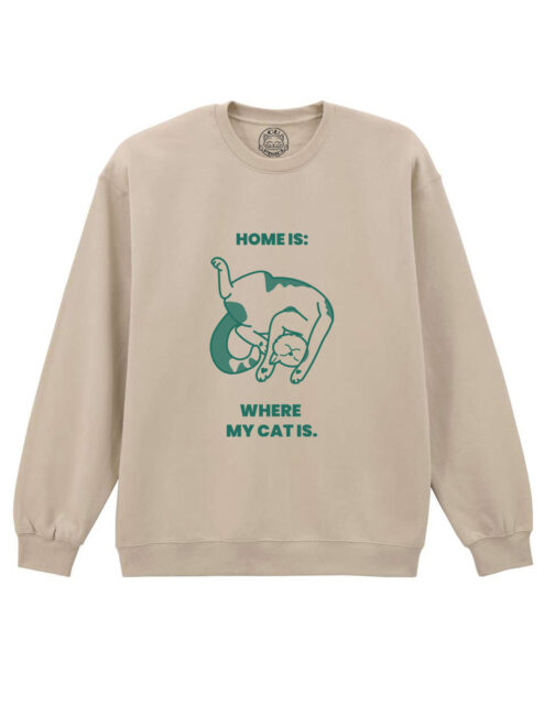 Bluza printata-Home is where My Cat is, Unisex