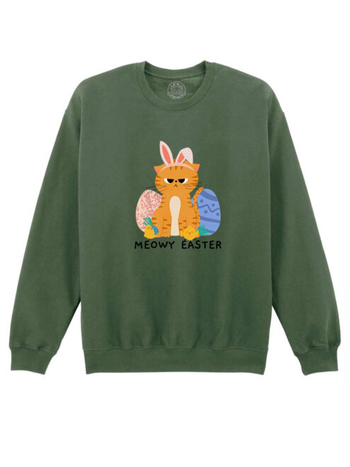 Bluza printata-Meowy Easter, Unisex