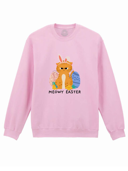Bluza printata-Meowy Easter, Unisex