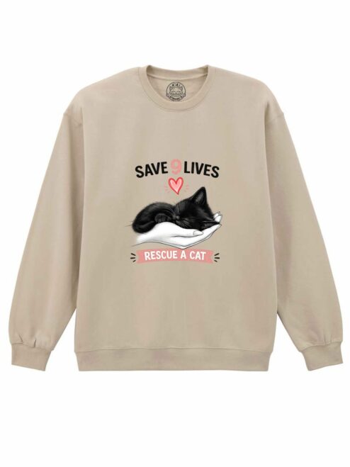 Bluza printata-Save 9 Lives, Unisex