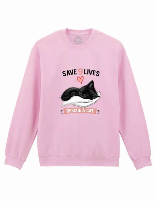 Bluza printata-Save 9 Lives, Unisex