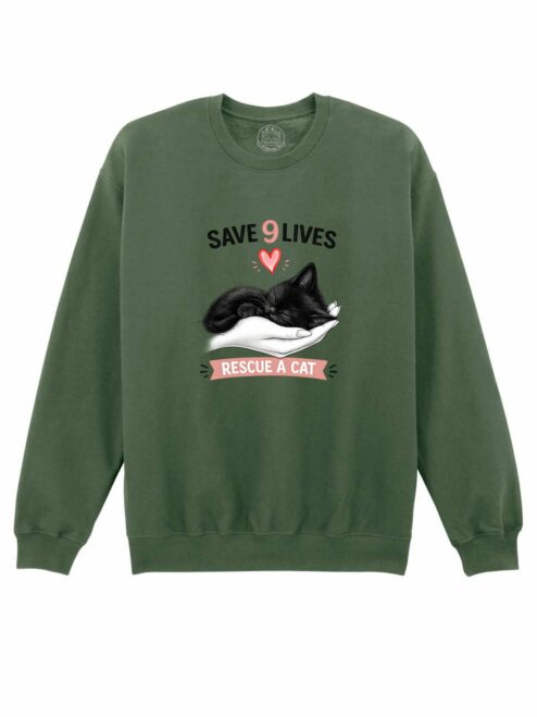 Bluza printata-Save 9 Lives, Unisex