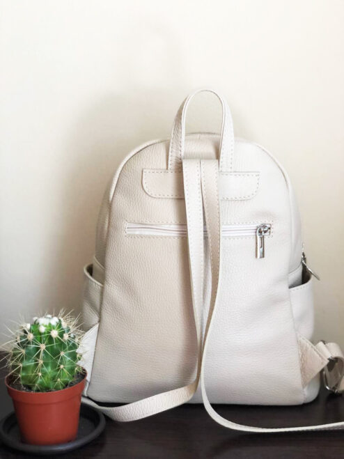 Rucsac din piele naturala-Cats in Black, pictat manual