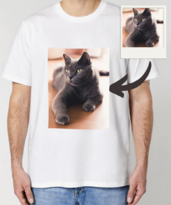 Tricou personalizat, printat cu Portretul Pisicii Tale, Barbati