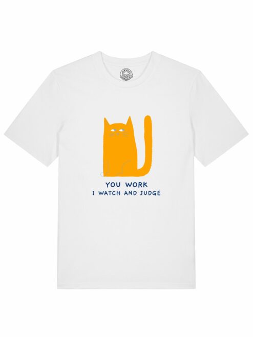 Tricou din bumbac organic Premium-Judgemental Cat, Barbati