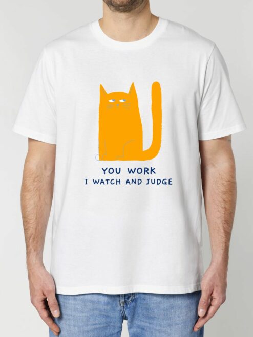 Tricou din bumbac organic Premium-Judgemental Cat, Barbati