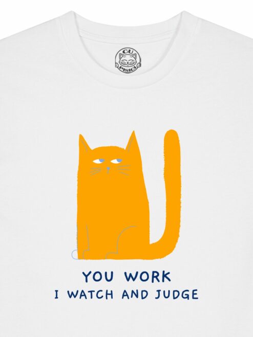 Tricou din bumbac organic Premium-Judgemental Cat, Barbati