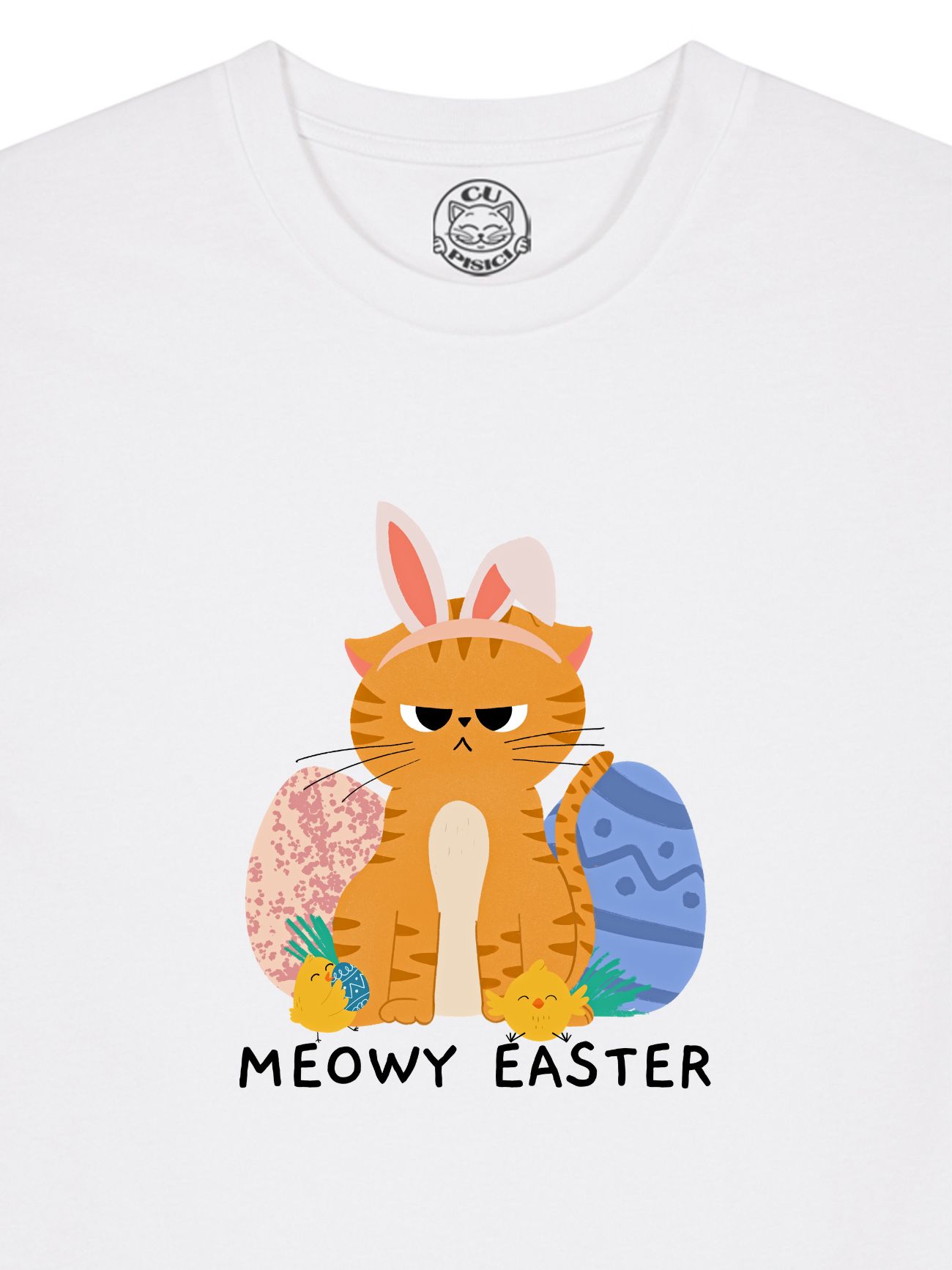 Tricou din bumbac organic Premium-Meowy Easter, Barbati