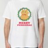Tricou din bumbac organic Premium-Merry Purrismas (Ginger Cat), Barbati