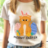 Tricou bumbac organic-Meowy Easter, Femei