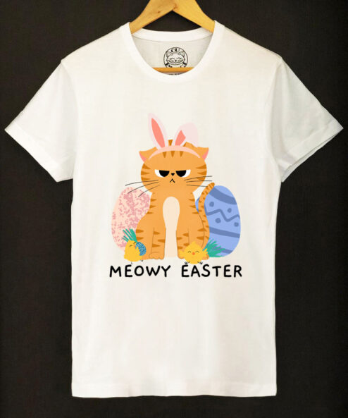 Tricou bumbac organic-Meowy Easter, Barbati