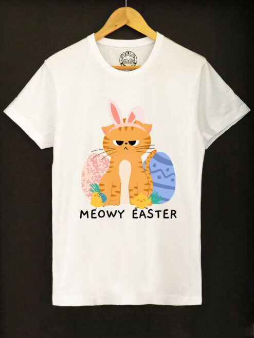 Tricou bumbac organic-Meowy Easter, Barbati