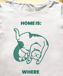 Tricou bumbac organic-Home is where My Cat is