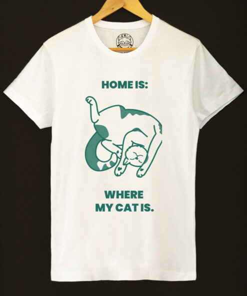 Tricou bumbac organic-Home is where My Cat is, Barbati