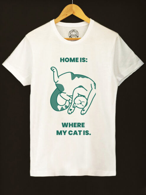 Tricou bumbac organic-Home is where My Cat is, Barbati