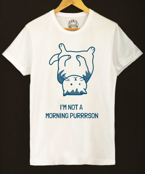 Tricou bumbac organic-I'm not a Morning PURRRSON, Barbati