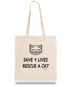 Geanta din bumbac-Save 9 Lives, Rescue a Cat