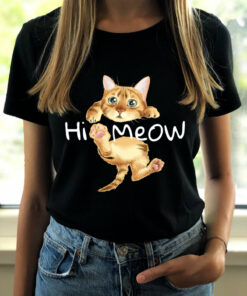 Tricou bumbac organic-Hi Meow, Femei