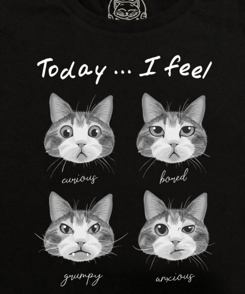 Tricou bumbac organic-Cat Mood