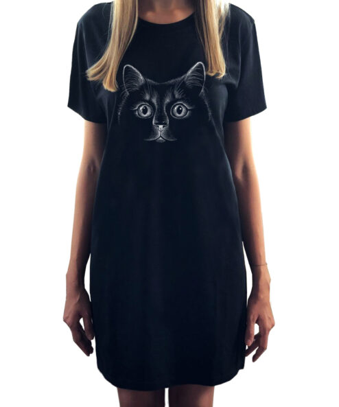 Rochie bumbac organic-Black Cat