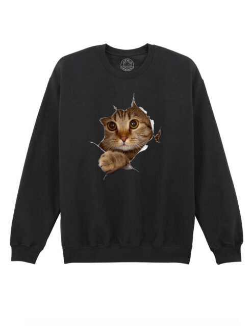 Bluza printata-Curious Cat, Unisex