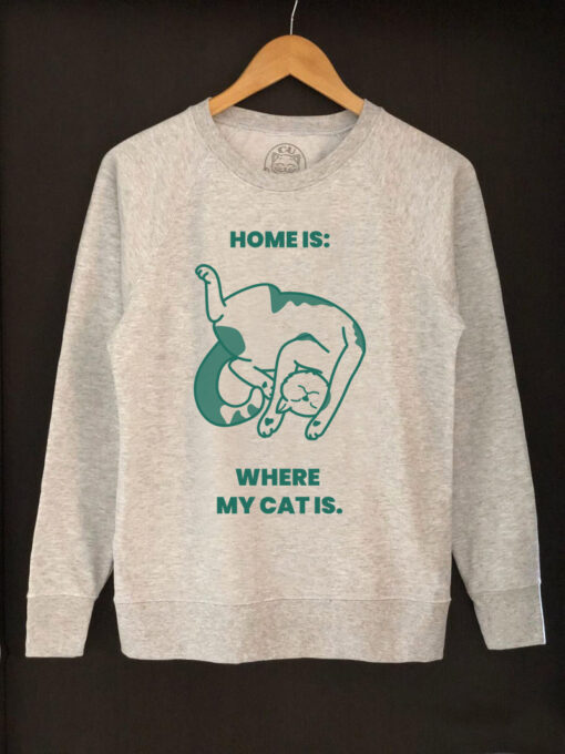 Bluza printata-Home is where My Cat is, Femei