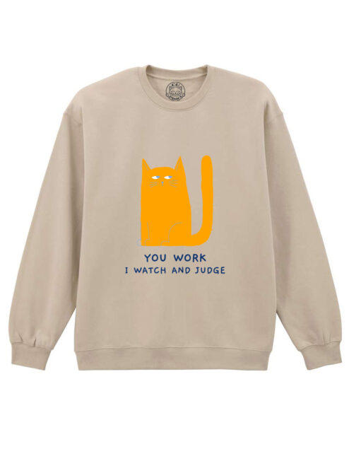 Bluza printata-Judgemental Cat, Unisex