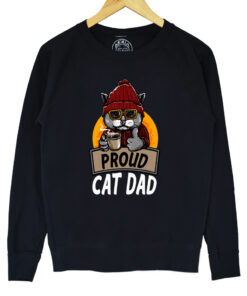 Bluza printata-Proud Cat Dad, Barbati