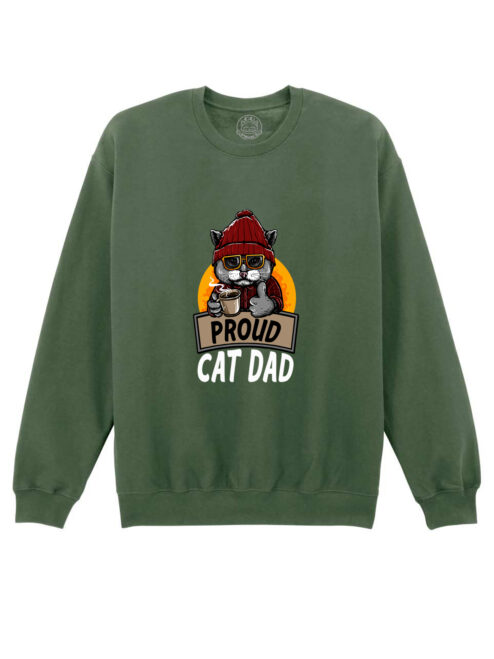 Bluza printata-Proud Cat Dad, Unisex