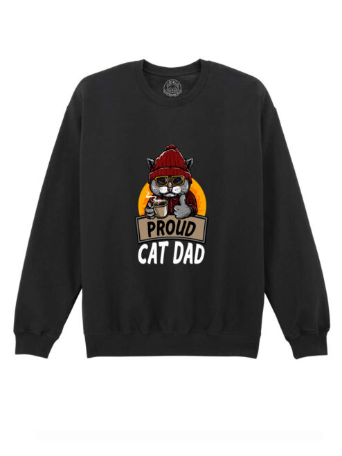 Bluza printata-Proud Cat Dad, Unisex