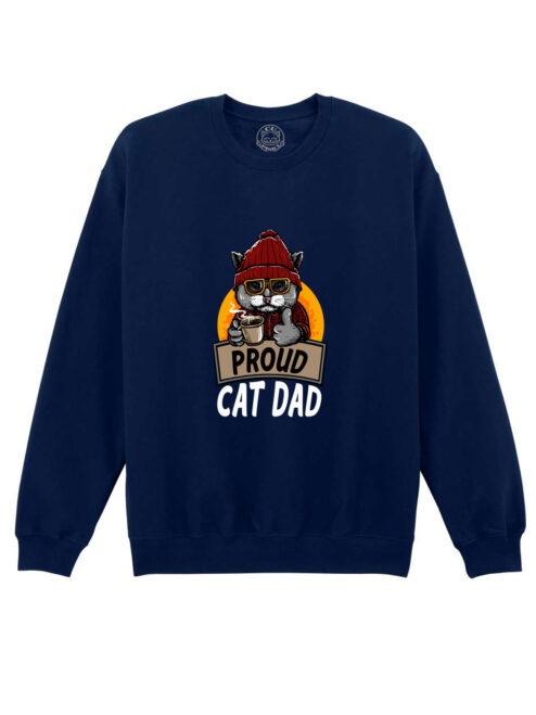 Bluza printata-Proud Cat Dad, Unisex