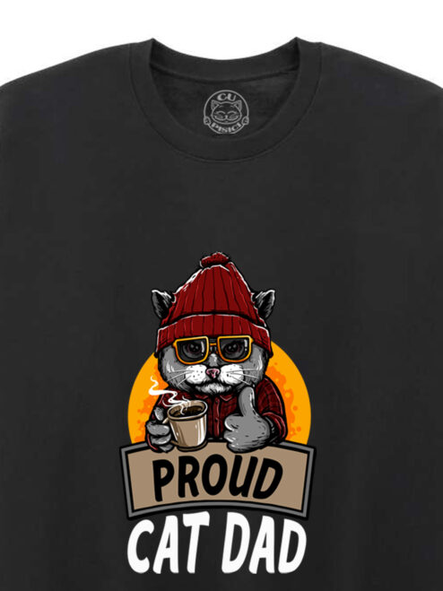 Bluza printata-Proud Cat Dad, Unisex