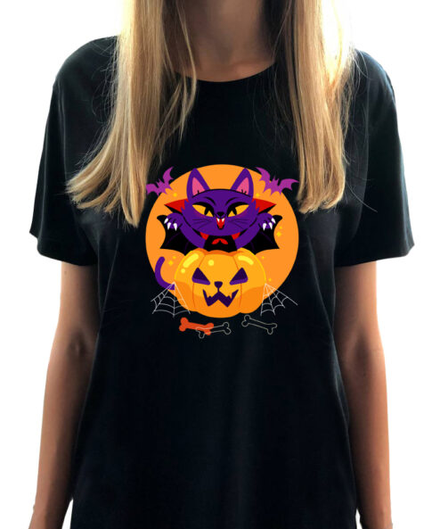 Rochie bumbac organic-Halloween Cat