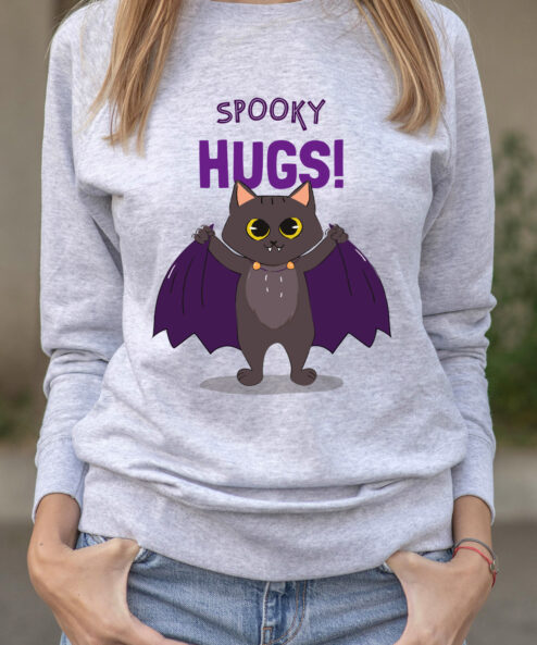 Bluza printata-Spooky Hugs, Femei