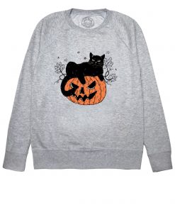Bluza printata-Pumpkin Cat, Barbati