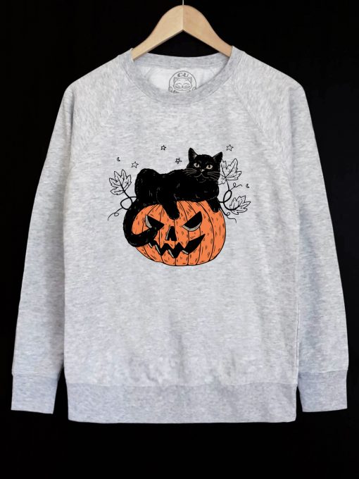 Bluza printata-Pumpkin Cat, Barbati