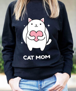 Bluza printata-Cat Mom, Femei-Neagra