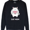Bluza printata-Cat Mom, Femei-Neagra