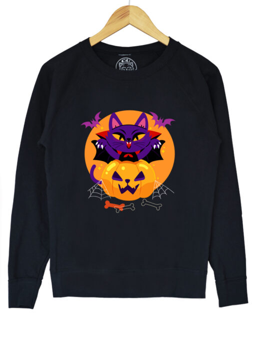 Bluza printata-Halloween Cat, Femei
