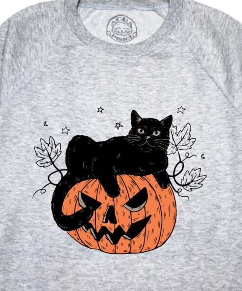 Bluza printata-Pumpkin Cat