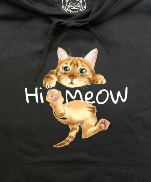 Hanorac printat-Hi Meow, Unisex