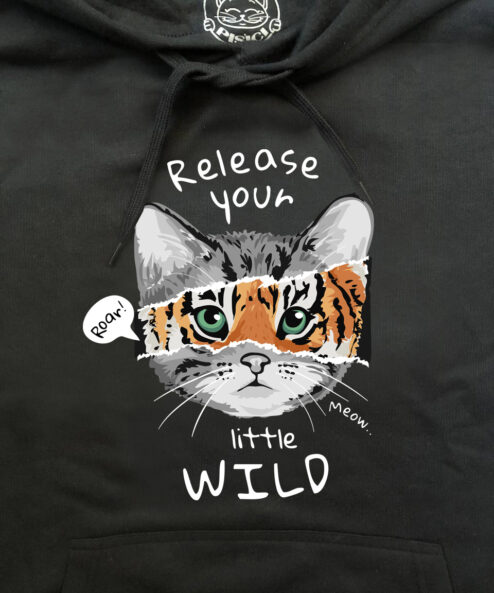 Hanorac printat-Wild Cat, Unisex