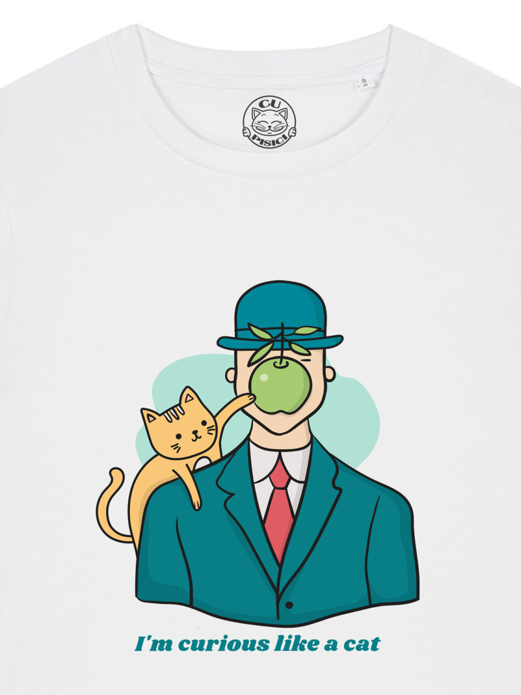 Tricou bumbac organic-Curious like a Cat, Femei