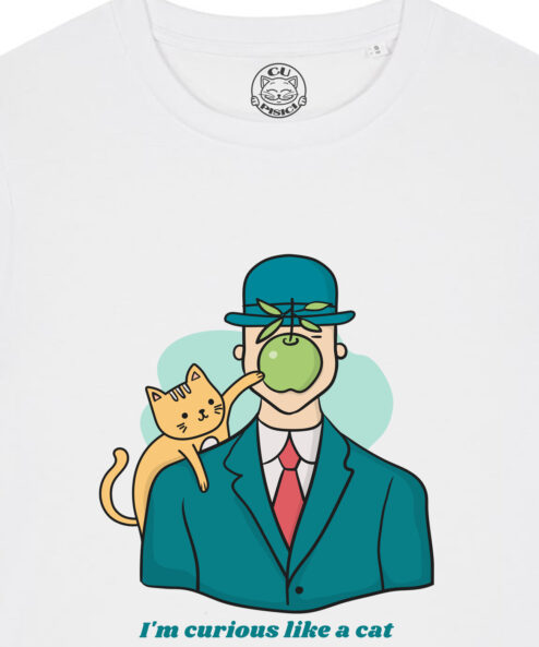 Tricou bumbac organic-Curious like a Cat, Femei