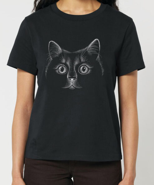 Tricou bumbac organic-Black Cat, Femei