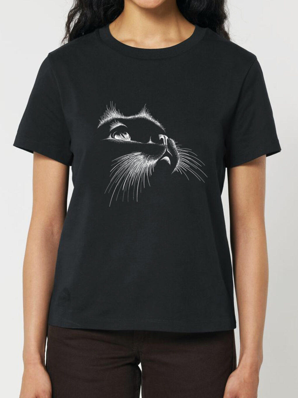 Tricou bumbac organic-Wondering Cat, Femei