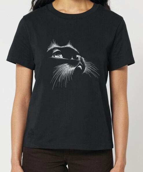 Tricou bumbac organic-Wondering Cat, Femei