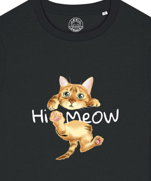 Tricou bumbac organic-Hi Meow, Femei