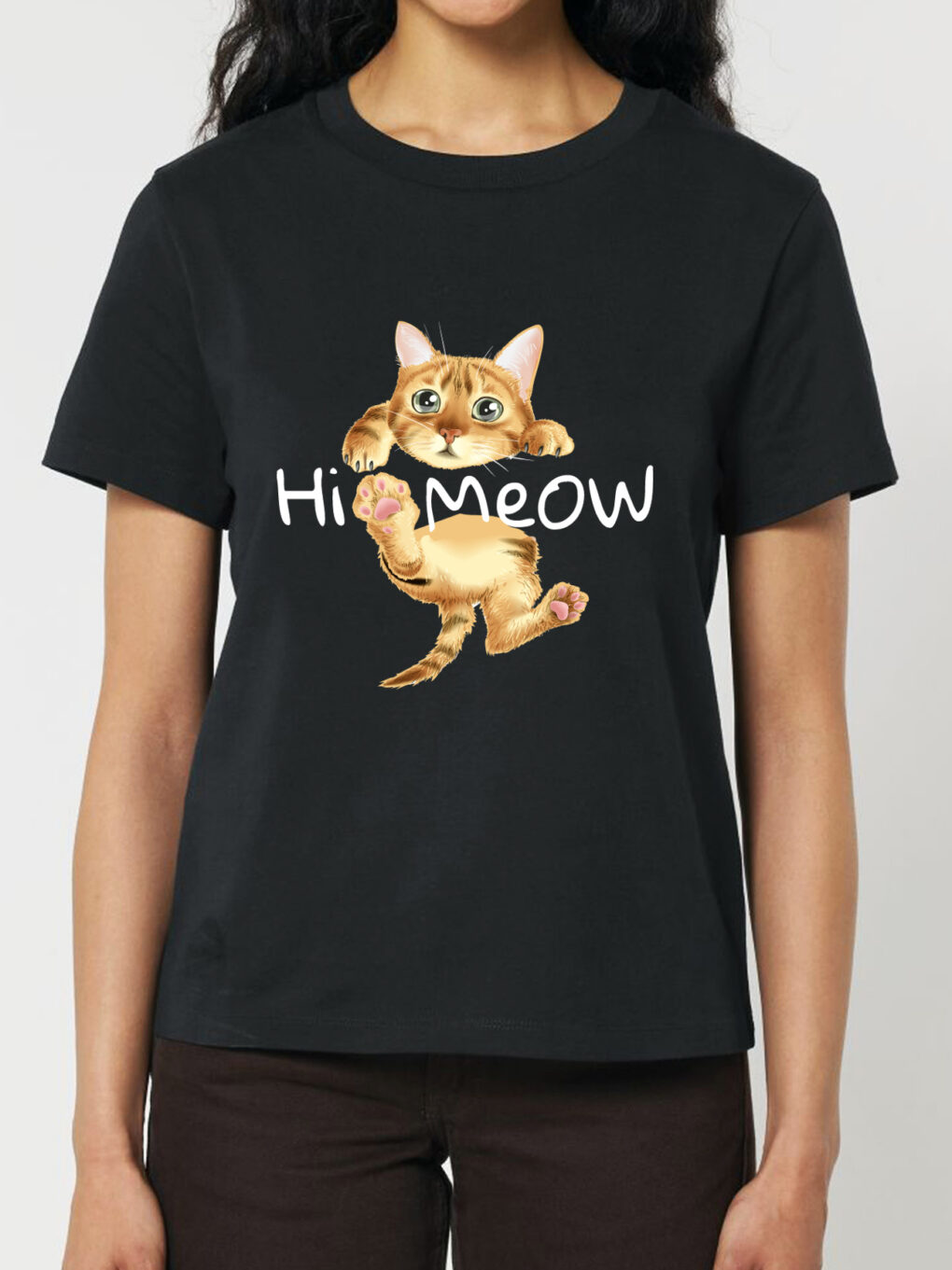 Tricou bumbac organic-Hi Meow, Femei